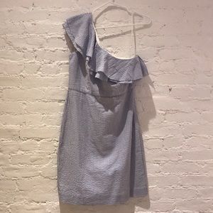 J.Crew one shoulder seersucker dress NWT